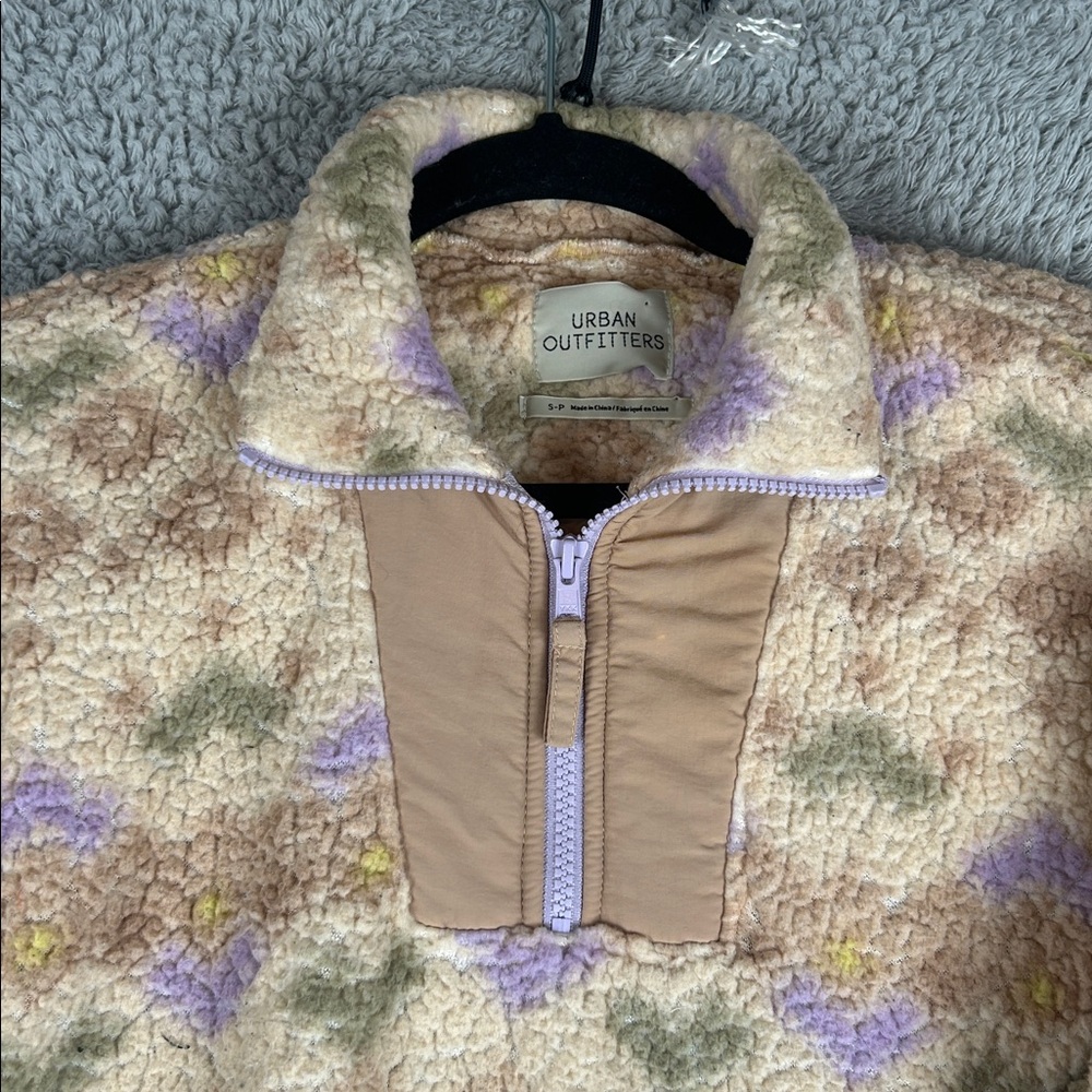 Urban Outfitters Long Sleeve Zip Sherpa Ivory Pullover Sweater Oversized  Size S - Picture 6 of 16